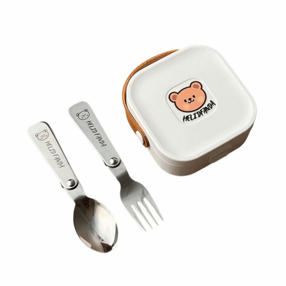 3/4Pcs Rust-proof Foldable Dinnerware Set Stainless Steel Spoon Fork Chopstick  Metal Tableware 3Pcs White