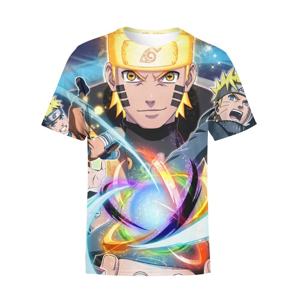 Boys' Fashion T-Shirt, 3D Digital Print, New Spring and Summer Naruto Short Sleeve Kids' Top