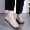 Genuine Leather Women's Korean Style Slip-On Shoes for Students, Expectant Mothers, and Mothers