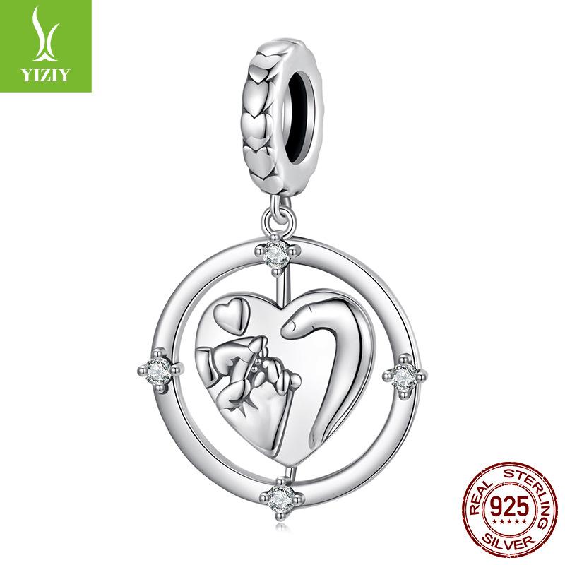A Family Of Three Pendants Cross-Border E-Commerce 925 Silver Love String Beads Diy Bracelet Accessories Mother'S Day