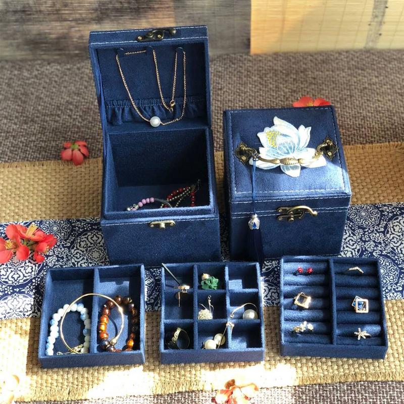 Jewelry Display Box Vintage Retro Jewelry Box Luxury Fashion Organizer Display Showcases Gifts Packaging Supplies