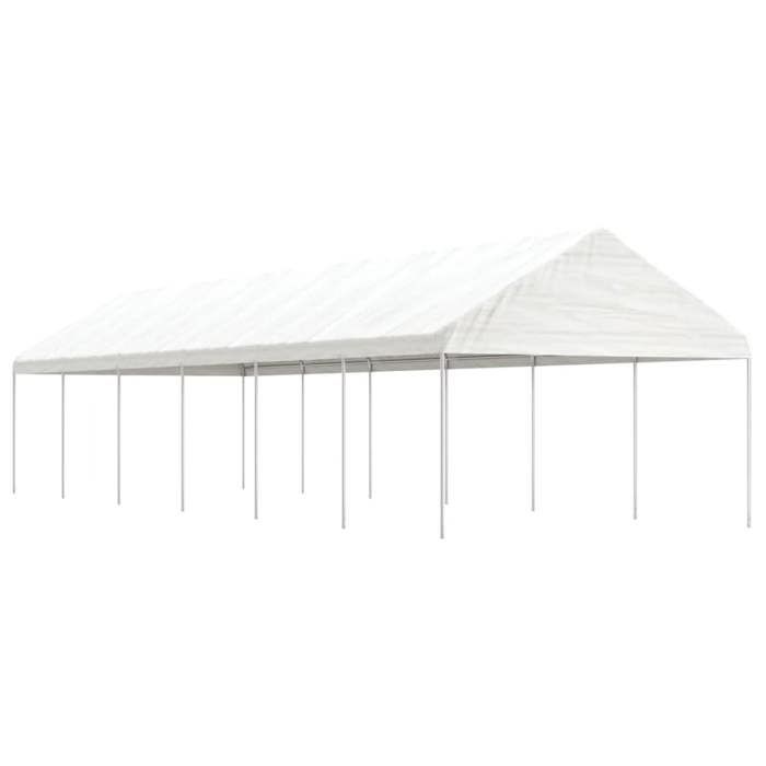 VidaXL Belvédère avec toit blanc 13,38x4,08x3,22 m polyéthylène, tente de fête, chapiteau, abri à auvent, pavillon, tente 3155514