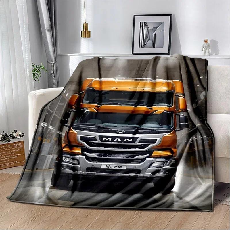 MAN LKW Logo D Aufdruck Weiche Flanell-Kuscheldecke für Bett Sofa Picknick Heimdekoration Schlafzimmer Geschenk für Kinder und Erwachsene