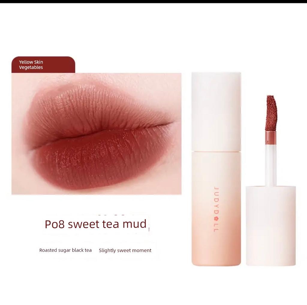 New Judydoll Orange Lip Mud Matte Lip Glaze Brightening Lipstick Lip Gloss Gray Pink Bean Paste Color Autumn and Winter
