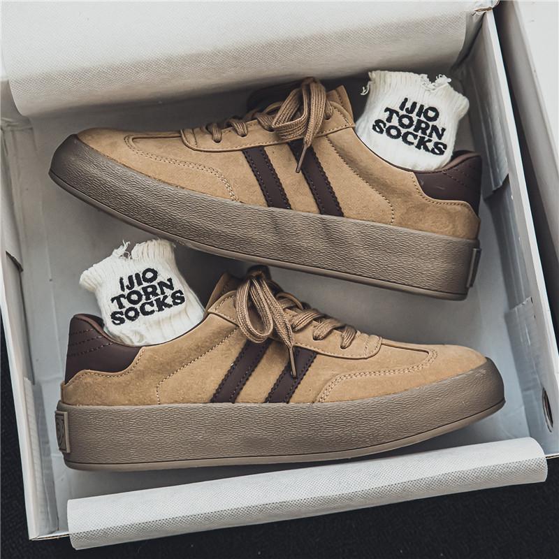 

Men s shoes trendy shoes ins Internet celebrity explosion German training shoes boys autumn versatile suede couple flat baseplate shoes men 44 хаки