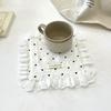 1Pc Placemat Rural Style Love Pattern Fresh Sweet Fabric Art Photography Props Coaster Originality Lace Trimmings Home Decor