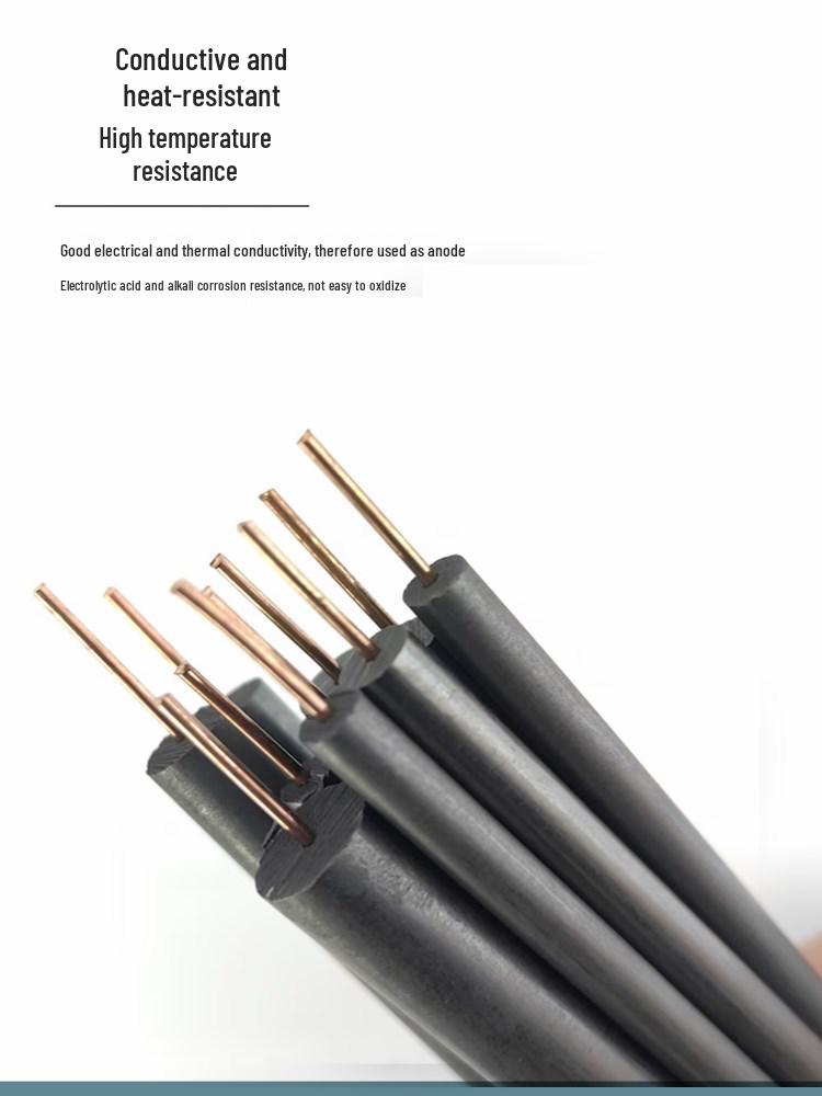 High-Purity Graphite Electrode with Copper Lead Wire for Electrolysis and Electroplating