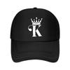 Black Crown K Snapback Hat  Mesh Baseball Cap Dad Hat Hip Hop Snapback Cap