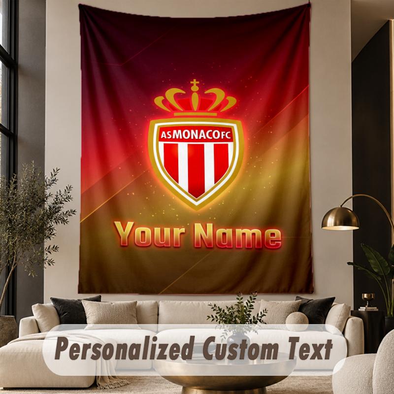 Custom Text Tapestry Monaco FC Print Wall Tapestry Indoor Living Room Wall Decor
