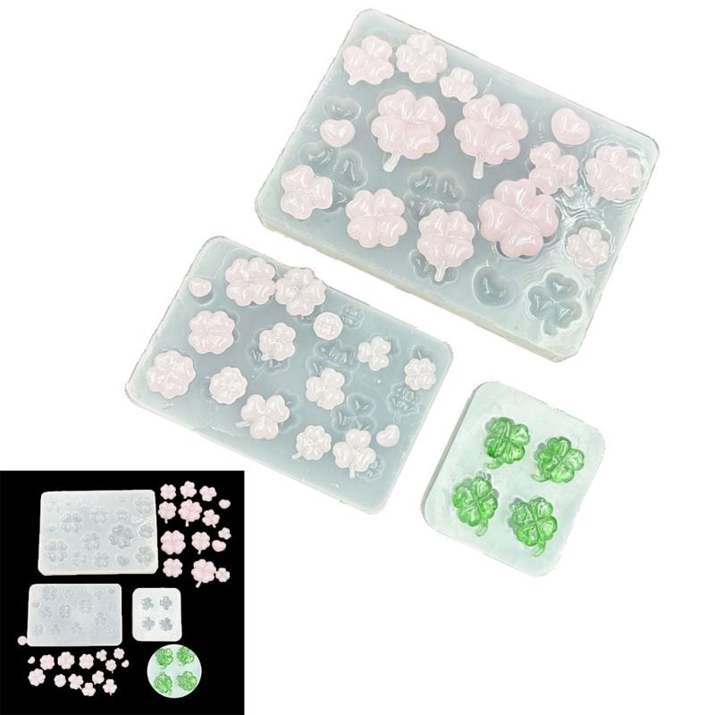 Reflective Effect 4 Leaf Grass Pendant Ornament Silicone Mold For Epoxy Resin DIY Crafting Jewelry Making Supplies