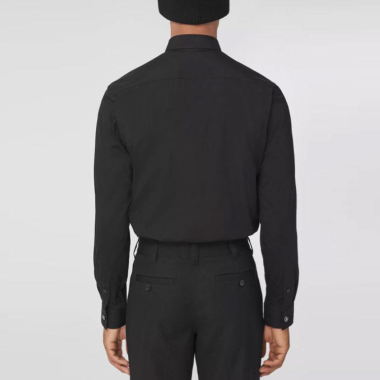 Burberry Cotton Blend Long-Sleeved Shirt Men's Black 80428961 80428961