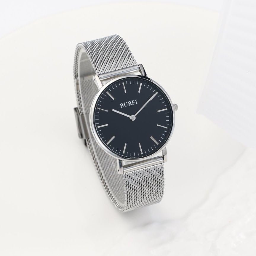 BUREI Women's Analog Quartz Watch, Waterproof, Mesh Band, Simple, Stylish, Popular, Lightweight, Suitable for Women, Students, Casual, Business, Work,