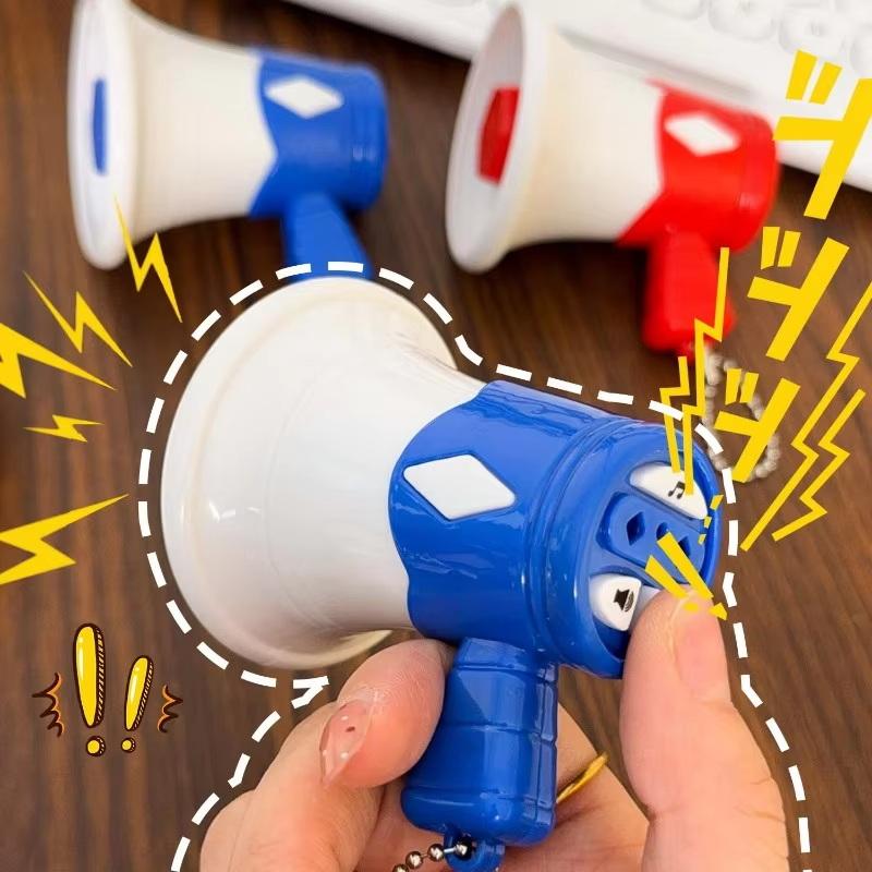 Recordable Mini Speaker Loudspeaker Handheld Toy With Key Chain Pendant Megaphone Decompression Hanging Ornament Keyrings