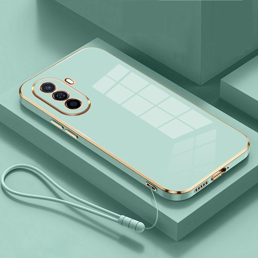 For Huawei Nova Y70 Case Huawei Nova Y70 Plus Cover MGA-LX9 MGA-LX9N Luxury Square Plating Phone Case Y70 Shockproof Back Cover