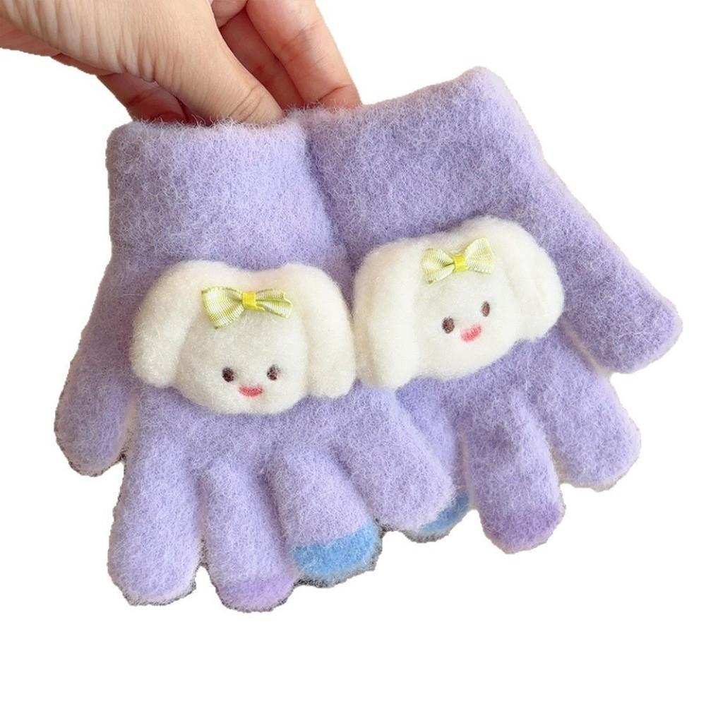 Full Finger Knitted Gloves Warm Lining Winter Gloves Stylish Thermal Gloves  for Kids