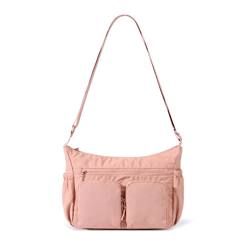 Shoulder Bag Multi-compartment Large Capacity Lightweight Crossbody Bag Commuter Women s Nylon Bag розовый