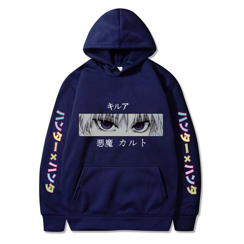 Autumn Winter Hunter Hisoka Kurapika Hoodies Women Killua Zoldyck Devil Eye Sweatshirts Unisex Anime Hxh Hoody Tops