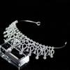 Metal Baroque Crown Round Tiaras Rhinestone Crown Elegant Princess Tiara  Women