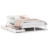 Vidaxl Bed Frame Without Mattress, White, 160X200 Cm, Solid Pine Wood