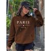 PARIS Graphic Letter Hoodies Women's Hooded Sweatshirt Pullover Top Aesthetic Y2K Street Sport Clothing Woman Hoodie PINK BLACK
