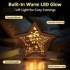 Unique Christmas Gifts 3D Wooden LED Night Light, Hollow Carved Tabletop Decor Seasonal with Warm Glow, Festive Holiday Home And Office Decoration