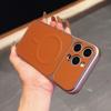 Premium Leder Magnetische iPhone 17 Hülle, Sturzsicher mit großem Fenster für 16 Pro Max
