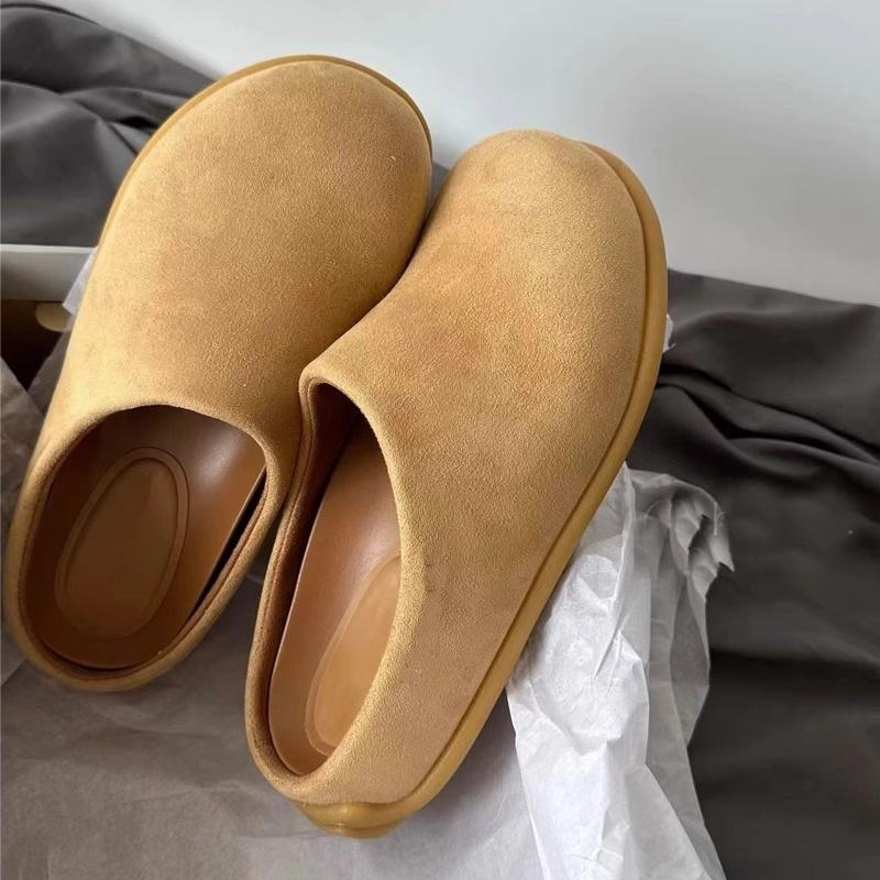 Retro bag head half slippers women's autumn new outer wear four seasons platform shoes bread half support single shoes