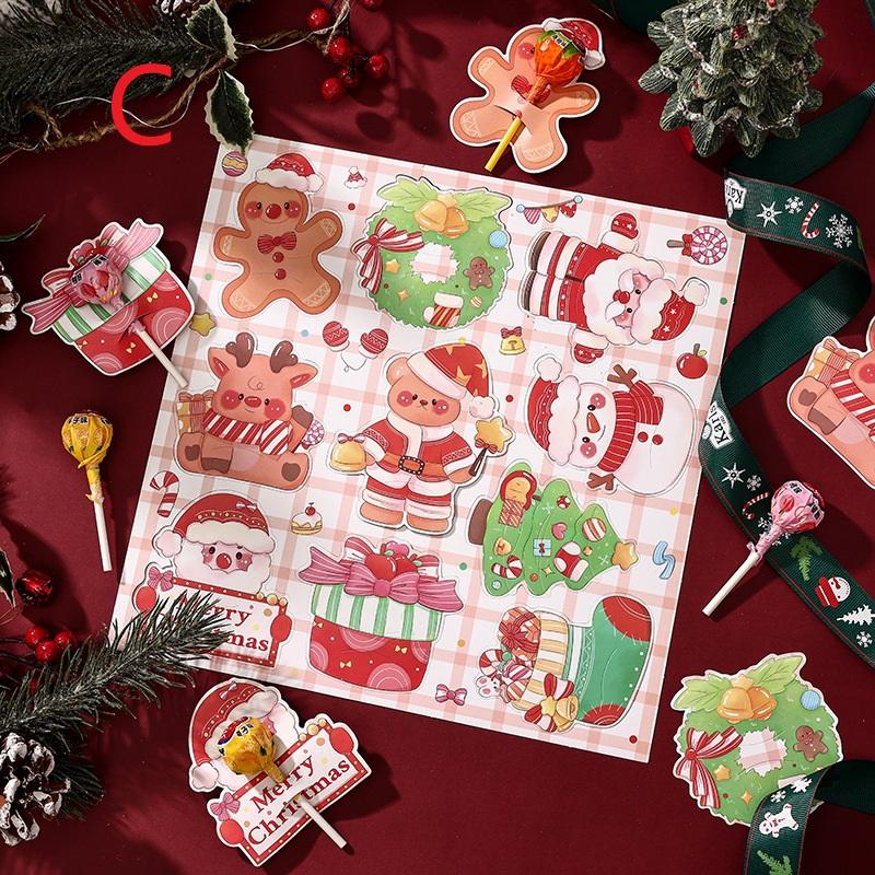 5 Sheets Cartoon Bear Lollipop Cards Multi Bear Heart Paper Cards For Wedding Valentines Day Candy Wrapping Decor Supplies