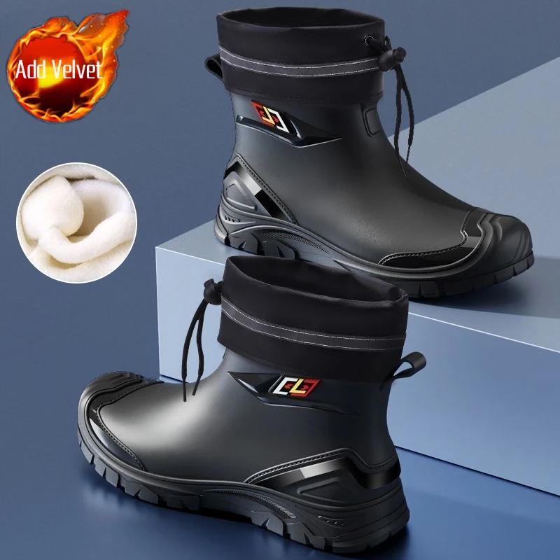 Frühling Herbst Kochen Arbeit Knöchel Herren Gummistiefel Niedriger Absatz Wasserdicht Beständig Angeln Wasser Kunststoff Gummi 2026 Schlamm Herrenschuhe