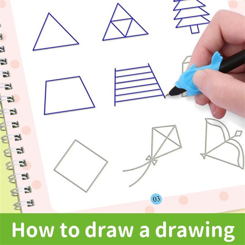 Grooves Writing Practice For Children Handwriting Practice Copybook Set,Reusable Practice Book For Preschool Age 3-5