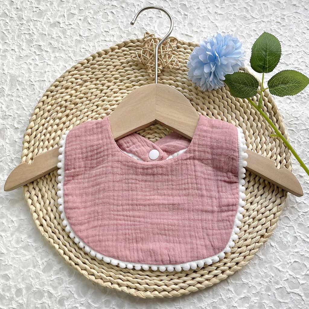 Babero de saliva cómodo de color puro algodón de azúcar para niños y niñas Toalla de saliva de encaje sólido para bebé Toalla de saliva Suministros para bebés