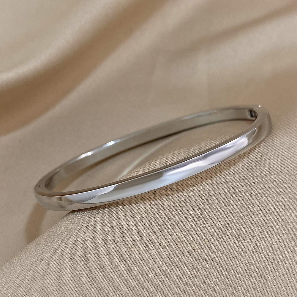 Greatera Jednoduchý Tenký 4mm Široký Náramek Manžeta Nerezová Ocel Originální Design Růžové Zlato/Stříbrná Barva Pánský Dámský Náramek Dárky Nový