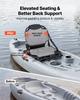Kayak Seat, 1 Pack 34 mm Raised Height, Universal Foldable Canoe Seat with Adjustable Back Support, Adjustable Straps, and Aluminum Alloy Frame for