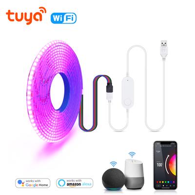 Bandă LED COB USB DC5V Tuya Smart Life WiFi Dimmabilă FOB RGB Bandă cu Panglică Luminozitate Ridicată Iluminare de Fundal TV Decor Cameră Alexa Google