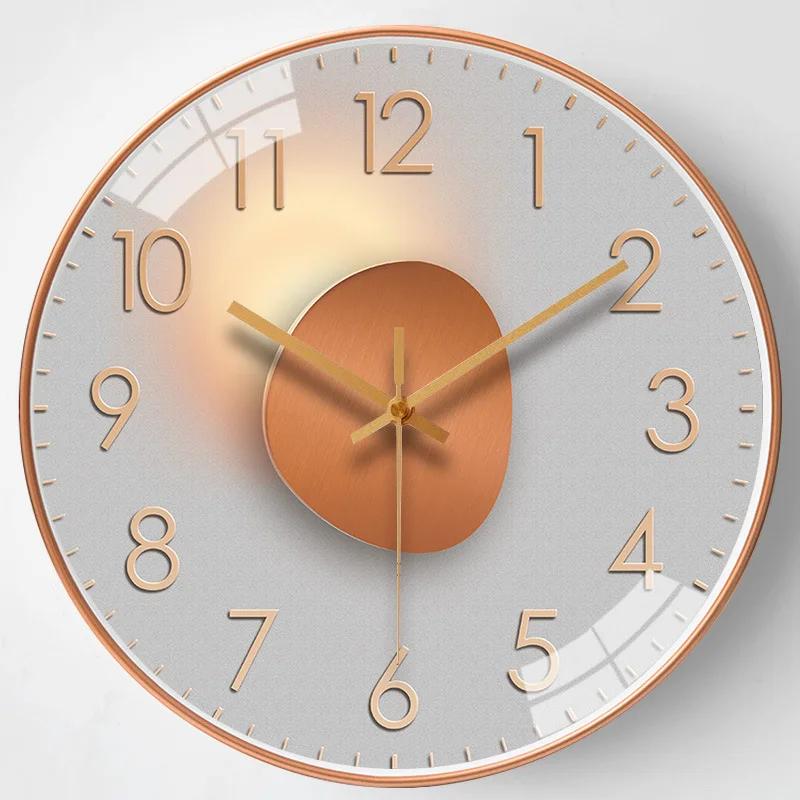 Nordic Style Wall Clock Silent Non-Ticking Battery Operated Wall-mounted Clock Living Room Bedroom Wall Decoratio Study
