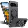 SUTENI G3 For Google Pixel 10 Pro XL Magnetic Case Rotating Ring Kickstand Jeans Texture PU TPU Phone Back Cover