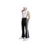 adidas Originals Solid Color Logo Print Striped Flared Knit Pants Women Bottoms Black IN1100