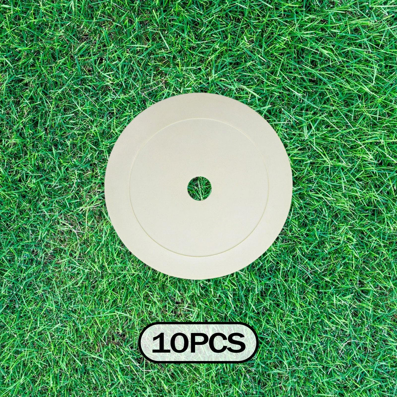 

10 Pack 6" Non-Slip Rubber Flat Cones for Agility, Soccer, And Basketball Training белый