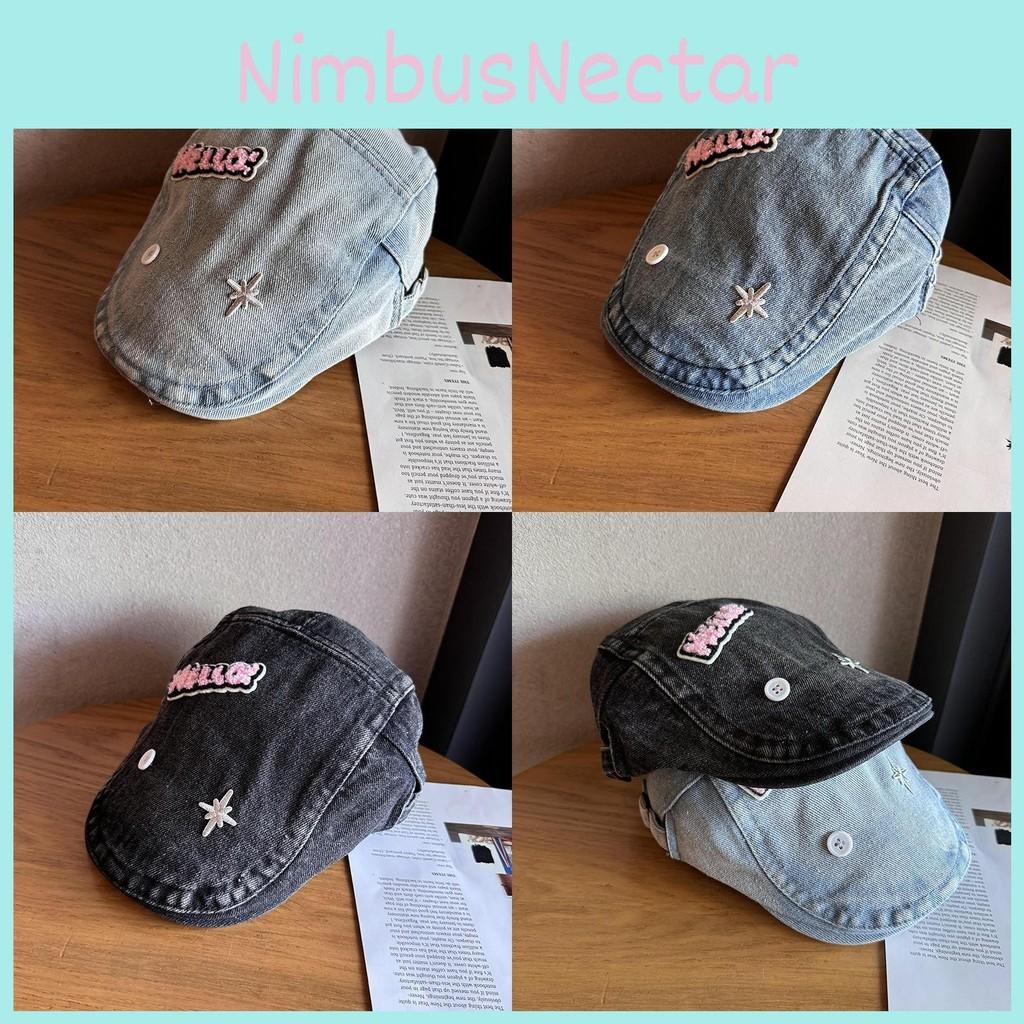 Embroidery Cotton Stars Duckbill Hat Women Sunshade Breathable Fashion Summer