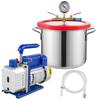 1.5 Gallon(6.8 L) 3CFM 1/4HP Vacuum Chamber , Refrigerant Vacuum Pump HVAC Single Stage Vacuum Pump Air Conditioner Rotary Vane Vacuum Pump A/C Vacuum