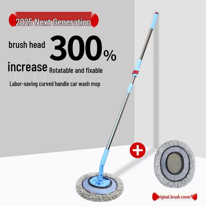 Telescopic Soft Bristle Car Wash Mop with Bendable Handle - Safe for Paint and Dust Removal