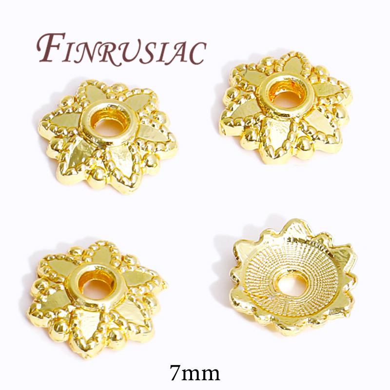 18K/14K Gold Plated Beads Cap For Jewelry Flower Bead Caps Jewelry Making Supplies Spacer Beads DIY Bracelets Accessories
