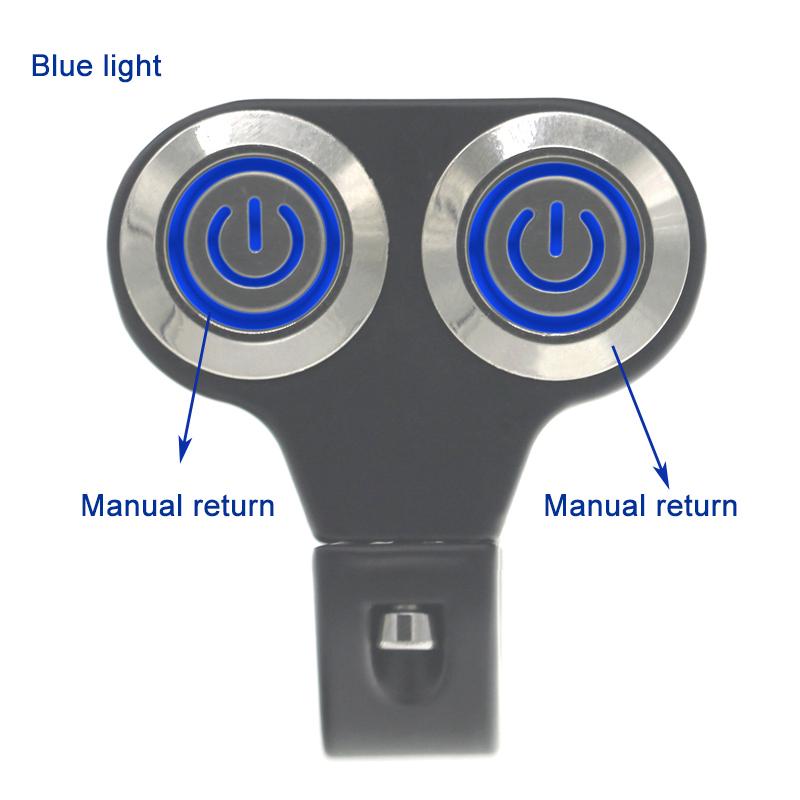 

LMoDri мотоциклетные переключатели 22 мм, крепление на руль, переключатель фар, аварийный тормоз, противотуманные фары, вкл.-выкл., алюминиевый сплав со светодиодом Blue Light