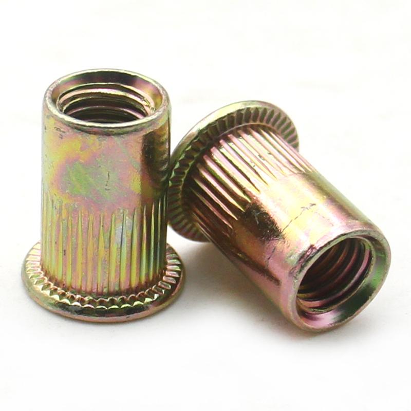 5-50pcs M3 M4 M5 M6 M8 M10 M12 Blind Rivet Nut  Rivnut Yellow Zinc Plated Threaded Inserts for Housings Panels