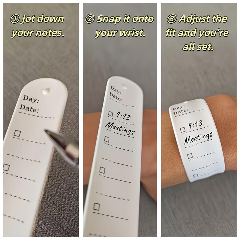 Reusable Silicone Memo Pad Wristband Notebook Erasable for Notes Study Office School Useful ToDo List Wearable Bracelet For Kids