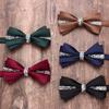 Solid Color Diamond Double Business Bow Tie Men'S Women'S Wedding Banquet Shirt Suit Accessories Bow Tie