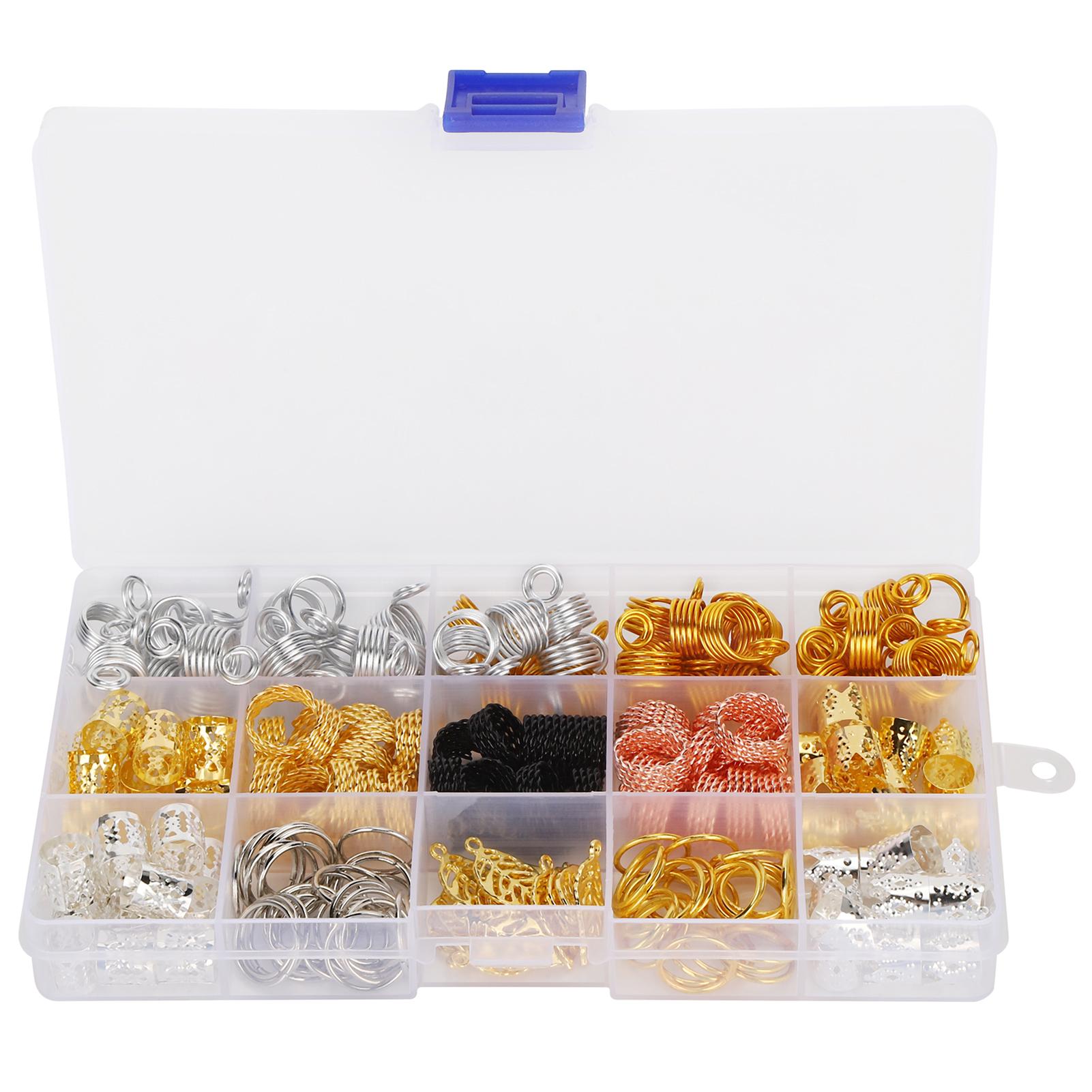 

193 шт. Коробка Набір кілець для нарощування волосся Ручний плетіння Аксесуари для головних уборів Аксесуари для DIY прикрас