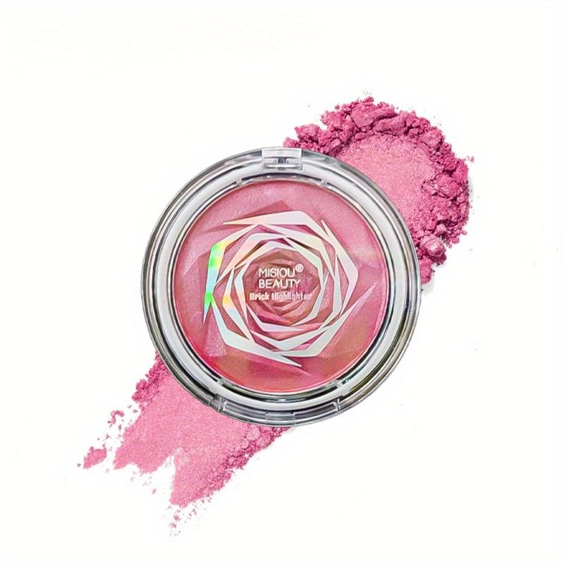 Rose Diamond Highlighter Powder Palette, Blush Palette Face Highlighting Contouring, Pearlescent Eyeshadow Highlighter, Makeup Gift for Women