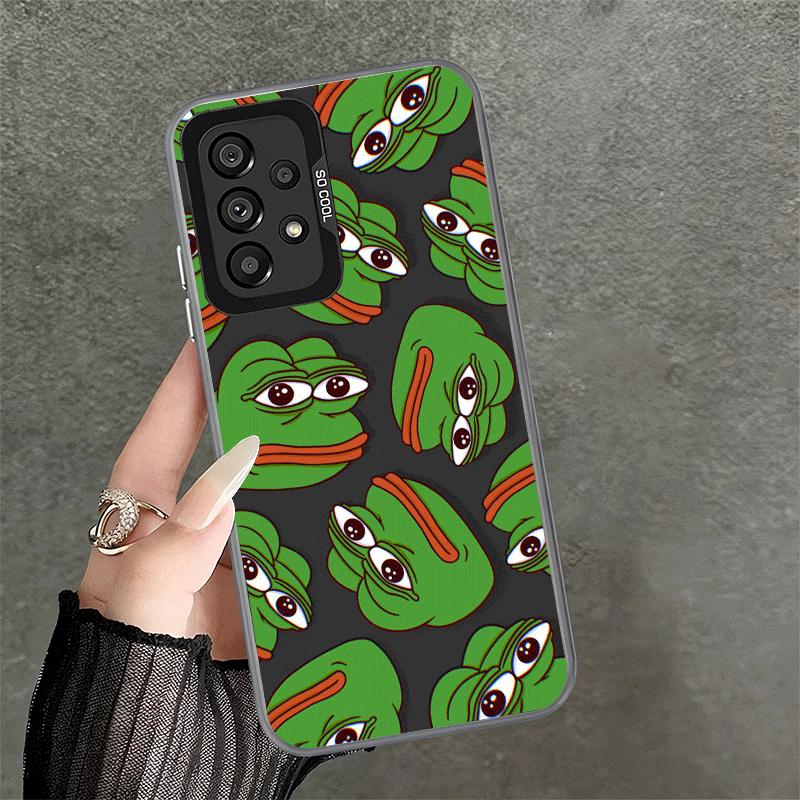 Funny Sad Forg P-Pepe Meme Soft Phone Case for Samsung A17 A16 A15 A14 A13 A57 A56 A55 A54 A53 A37 A36 A35 A34 A33 A26 A25 A24 A