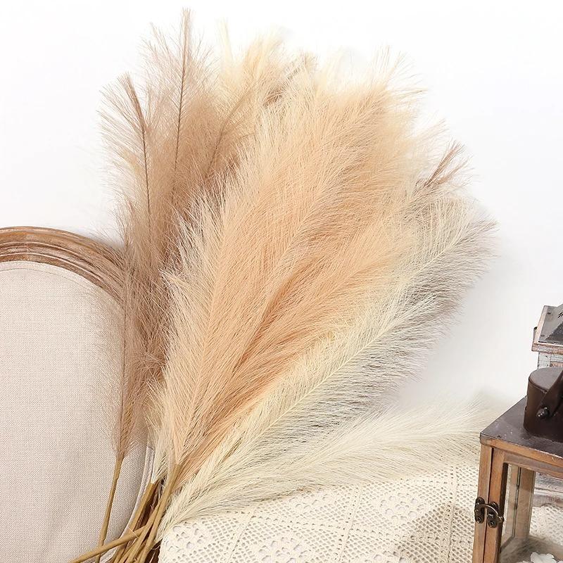 90/120cm Artificial Pampas Decoration Flowers Home Party Table Flower Arrangement Decor Wedding Decor DIY Fluffy Reed Grass